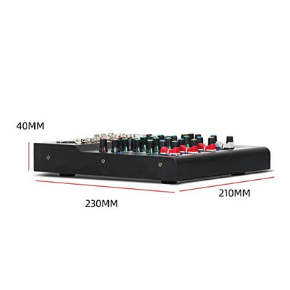 Depusheng HT4 Bluetooth Compatible Professional Portable Digital DJ Console w/USB 4 Channel Mixer Audio Interface-Mixing Boards For Studio Recording, Black - size: 4-Channel Mixer