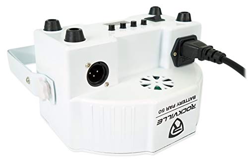 Rockville BATTERY PAR PACK 50 WHITE 20W Rechargeable Wash Lights (10), RGB Color Mixing, Wireless DMX, Remote Included, for DJs and Event Lighting - color: White