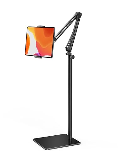 Tablet Floor Stand with 4.2LB Base,Overhead Bed Phone Stand