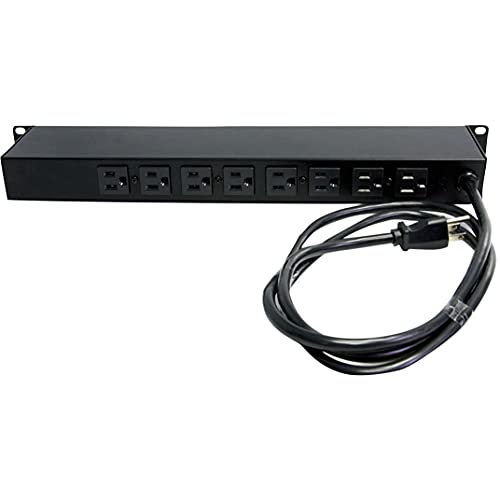 StarTech 8-Outlet 1U PDU, 120V/15A, Surge, 6ft Cord, TAA (RKPW081915) - style: 8-port|15A|Surge Protect