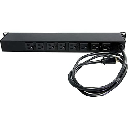 StarTech 8-Outlet 1U PDU, 120V/15A, Surge, 6ft Cord, TAA (RKPW081915) - style: 8-port|15A|Surge Protect