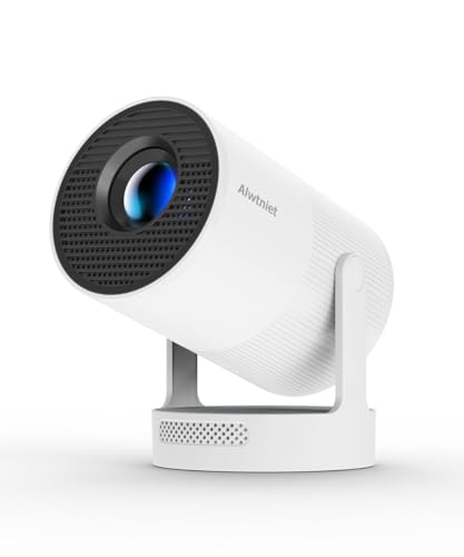 Mini Projector with Wifi and Bluetooth, Portable 4K Support Smart Proyector | Electric Focus & 260ASIN HY300Ultra, for Home Bedroom Movie Outdoor, Compatible With HDMI/USB/TV Stick/Smartphone/Laptop - color: White Stripes