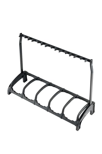 K&M Konig & Meyer 17515.016.55 Guardian 5 Guitar Stand | Holds Five Electric, Acoustic or Bass Guitars Rack-Style | Protective Supports | Space Saver | Adult/Youth Musicians | Black - color: 5 Guitars/ Black