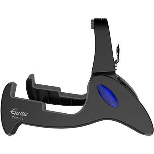 GUITTO Guitar Stand Tripod Adjustable Classic A-Frame Stand Universal for Acoustic and Bass Electric Guitars Folding Floor Travel Stand Small Single Holder (GGS-01) - color: black