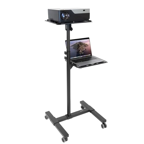 Mount-It! Projector Cart with Wheels, 36-57.5", 88 lbs