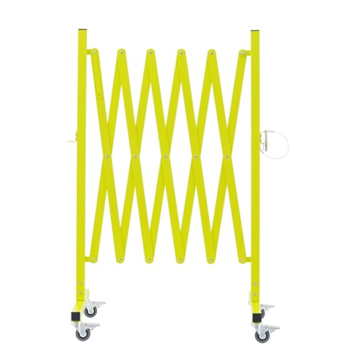 TRUNK Industrial Expandable Metal Barricade, 8 Feet, Matte Yellow, Portable Safety Barrier with Casters, Flexible Fence Mobile Barrier Gate, Adjustable Traffic Fence for Airport,School,Shopping mall - size: 8 FT Matte Yellow-41 in(L-H)