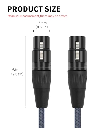 2-Pack 5Pin XLR Female to Female,1.2FT,DMX512 5 PIN XLR Female to Female,5 PIN DMX Cable Adapter Microphone Cable dmx512 5PIN Female to Female Adapter - color: 5-Pin XLR Female to Female