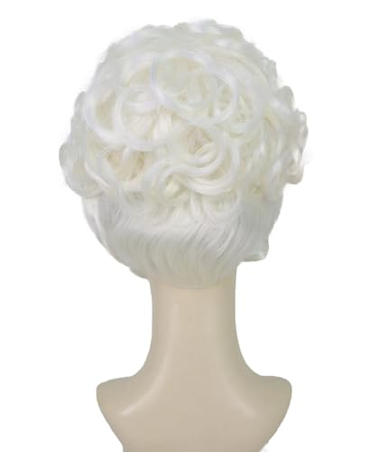 American Rapper Curly Updo High Fashion Wig for Women - Celebrity Style Wig | Elegent Choice for Cosplay Events, Halloween Parties & Themed Performances - White - color: White
