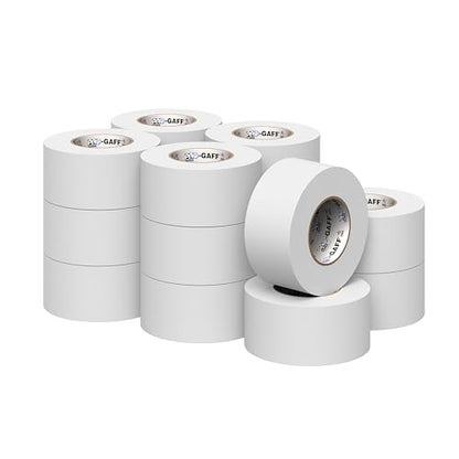 3" Pro Gaff Gaffers Tape 55 yards length white matte. Premium Heavy-Duty Gaffers Tape trusted by professional Gaffers. Made in the USA. Holds Tight, Easy to remove. (Pack of 16) - color: White, size: 3 in x 1980 in