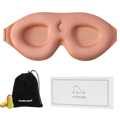 ALASKA BEAR 100% Blackout Sleep Mask for Women and Men, Vacuum-Sealed, Dusty Pink - color: A1 Dusty Pink