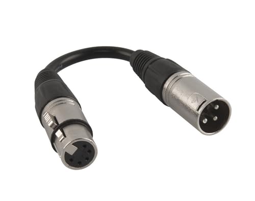 Chauvet DMX5F3M 5-Pin Female to 3-Pin Male DMX Cable | Connects modern light boards with classic fixtures, shielded signal cord, sturdy plugs suit touring rigs and club installs