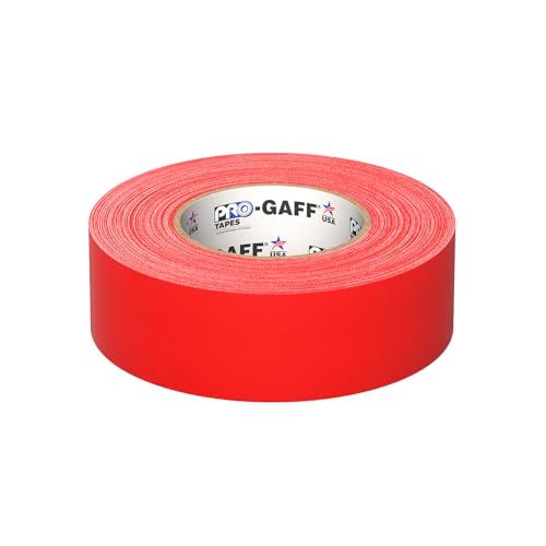 2" Pro Gaff Gaffers Tape 55 yards length red matte. Premium Heavy-Duty Gaffers Tape trusted by professional Gaffers. Made in the USA. Holds Tight, Easy to remove. (Pack of 24)