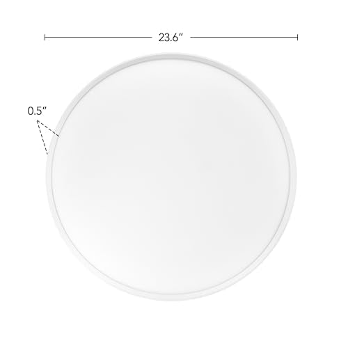 Maxxima 24" White LED Flush Mount Ceiling Light Fixture, 3300 Lumens, 5 CCT | 2700K/3000K/35000K/4000K/5000K, Round Color Selectable Panel Light, Dimmable, Suitable for Bathroom - size: 24 Inch