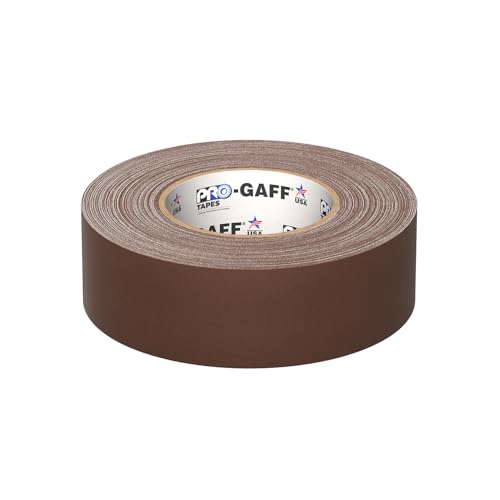 ProTapes Pro Gaff Premium Matte Cloth Gaffer's Tape With Rubber Adhesive, 11 mils Thick, 55 yds Length, 2" Width, Brown (Pack of 1)