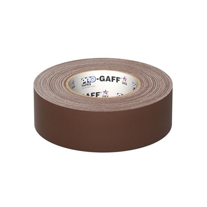 ProTapes Pro Gaff Premium Matte Cloth Gaffer's Tape With Rubber Adhesive, 11 mils Thick, 55 yds Length, 2" Width, Brown (Pack of 1)