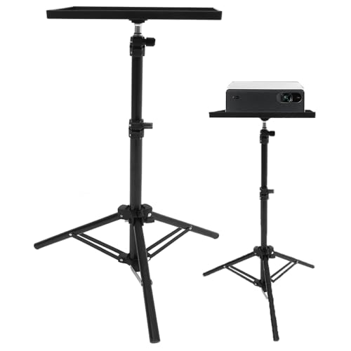 MAGICLULU Projector Stand Tripod 44.88 Inch Height Adjustable Tripod Stand Portable Projector Table with Tray for Office Home Movie Equiqment (Tray Size 7.09 x 9.84Inch)