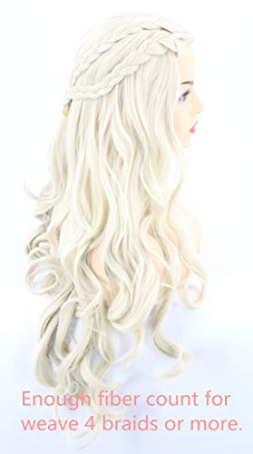Topcosplay Women Wigs Beige Long Curly Wavy Cosplay Halloween Costume Party Wigs - color: Beige