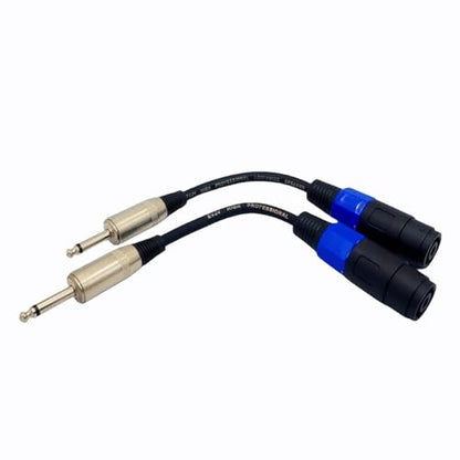 Sam&Johnny Speakon Female to 1/4" Male TS Speaker Cable Adapter - Professional Audio Connector Cable Heavy Duty Speakon Cable for PA System Amplifier (2 Pack, 6 Inch)