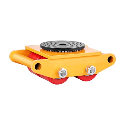 VEVOR 4PCS Machinery Skates Dollies, 17,637 lb Heavy Duty Equipment Moving Skates with 4 PU Wheels, 360° Rotation Non-Slip Cap, Low-Profile Industrial Mover Rollers for Factory, Warehouse, Workshop - size: 4 Packs-PU Wheels