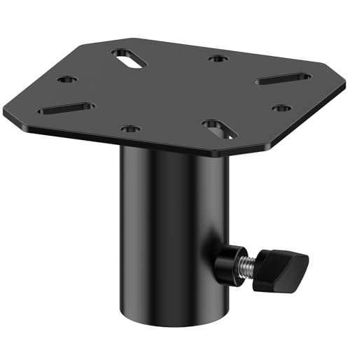 Metal Speaker Stand Mounting Plate for Standard 35mm Speakers Pole or Tripod Stands - 35mm Speaker Adapter Bracket for Pro Audio DJ/PA Speakers Stand Adapter, 1 Pack - size: 1 Pack
