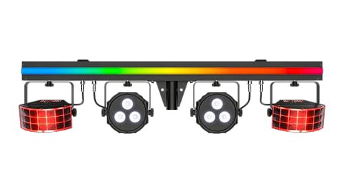 CHAUVET DJ GigBAR 3 ILS DJ Lighting System, All-In-One Party Lights with LED Derby, RGB+UV Wash Lights & Strobe Effects, Portable Stage Lighting Kit with Wireless DMX, ILS Control, Tripod & Carry Bags