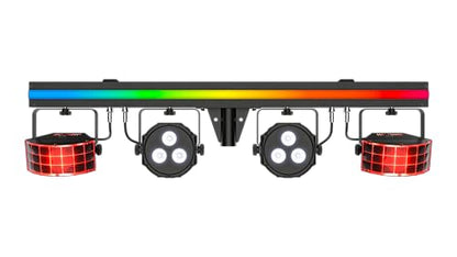 CHAUVET DJ GigBAR 3 ILS DJ Lighting System, All-In-One Party Lights with LED Derby, RGB+UV Wash Lights & Strobe Effects, Portable Stage Lighting Kit with Wireless DMX, ILS Control, Tripod & Carry Bags