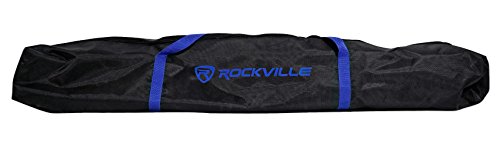 Rockville RVSS4AB DJ PA Tripod Speaker Stand, Black, Hydraulic Auto Lift | Auto Lowering, 154 lbs Capacity, 42-79 in. Height, Steel and Aluminum, Lightweight, Travel Bag Included