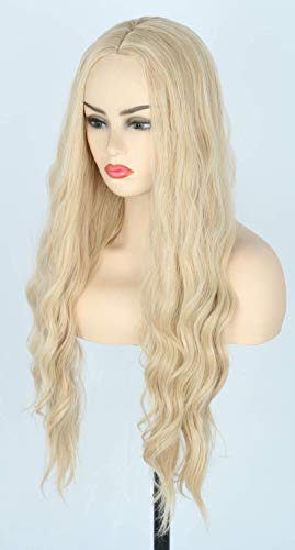 Topcosplay Women Wigs Blonde Long Curly Halloween Costume Princess Cosplay Wigs Wavy - color: Blonde-M27/613