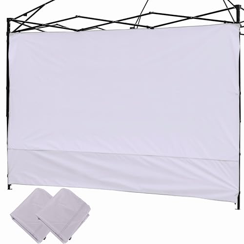 Canopy Sunwall Sidewall Gazebos Tent for 10x10ft Pop up Straight Leg White | Waterproof Gazebos Outdoor Instant Canopies 1 Pcs Canopy Sidewall Only - color: White, size: 10 x 10 ft (2 pieces)