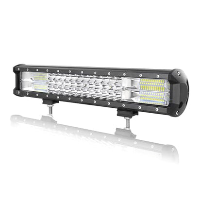 AUXTINGS 18 inch 252W Triple Row 7D Spot Flood Combo Beam LED Light Bar Waterproof LED Work Driving Lights for Vehicle Off Road Jeep ATV AWD SUV 4WD 4x4 Pickup - size: 18 inch 3 row