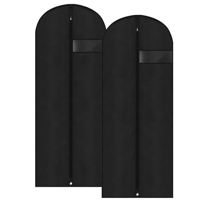 Dress Bags for Gowns,2 PCS 60" Long Dress Garment Bag, Garment Bags for Hanging Clothes,Dress Cover with Clear Window for Women's Coats, Formal Gowns, and Evening Dresses (Black) - size: 24"×60"
