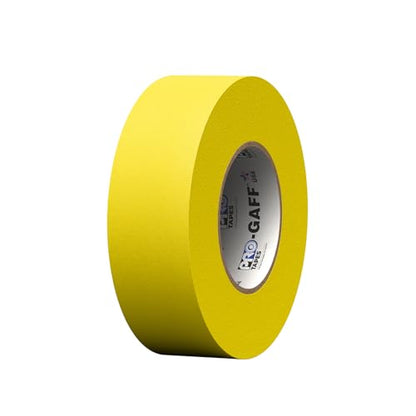 2" Pro Gaff Gaffers Tape 55 yards length yellow matte. Premium Heavy-Duty Gaffers Tape trusted by professional Gaffers. Made in the USA. Holds Tight, Easy to remove. (Pack of 24)