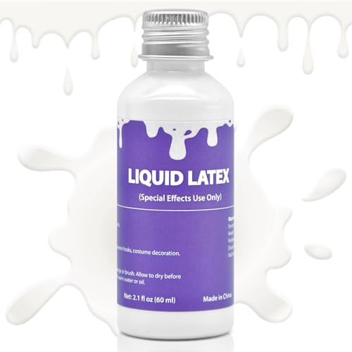 Liquid Latex for SFX Makeup, 2 fl oz Halloween Special Effects Makeup Latex for Fake Skin, Fake Wounds, Scars, Bald Cap, Zombie Vampire Horror Cosplay