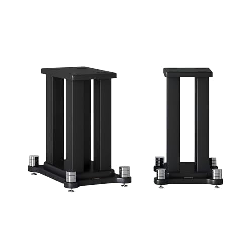 Universal Wooden Speaker Stands Pair, Heavy Duty Floor Standing Speaker Mount, Bookshelf & Studio Monitor Stands for Home Theater Surround Audio System (11.8in) - size: 11.8 in