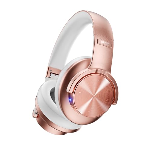 Picun B8 Wireless Bluetooth Headphones, 120H Playtime, 3EQ Modes, Rose Gold - color: Rose Gold