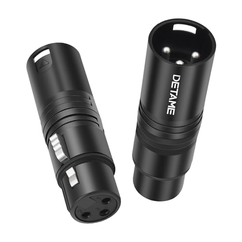 3Pin XLR Male to Female Audio Adapter, Black Painted Zinc Alloy Shell,for Mic,Amplifier, Mixer XLR 3-Pin Audio Connectors DMX 512 Adapter-3Pack - color: XLR M To F*3