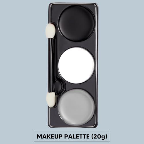 Spooktacular Creations Halloween Makeup Palette 3 Colors Skeleton Face Body Paint with Double-headed Brush for Adult Cosplay SFX Makeup Cosplay Dress Up (7 Oz, Black White Gray ) - color: Black White Gray