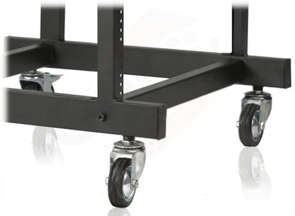 GRIFFIN Rack Mount Cart Stand & Top Mixer Platform 25U (Studio-XPRO Steel Series) – Rolling Music Booth Case Holder – Sound Stage Audio Equipment DJ Gear Display for Amplifier, Effects