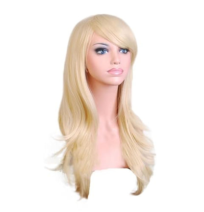 ANESHE Wigs 28" Long Wavy Hair Heat Resistant Cosplay Wig for Women (Light Blonde) - color: Light Blonde