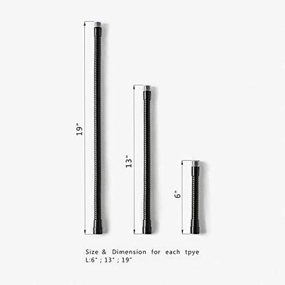 HONSETY 6" Microphone Gooseneck, Multifunction DIY Universal Metal Hose, Black - color: Black, size: 6 Inch
