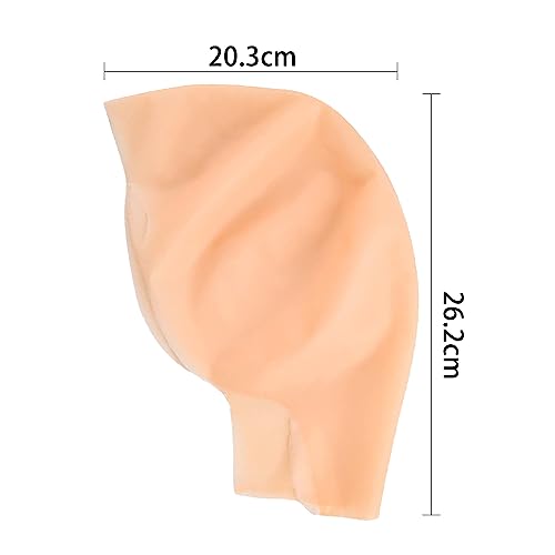 Hoedia 2 PCS Latex Bald Caps Halloween and 2 PCS Nylon Wig Caps Set | Bald Head Wig Cap for Adults Women Men, Cosplay Costume Accessories for Halloween Makeup Party - color: Beige