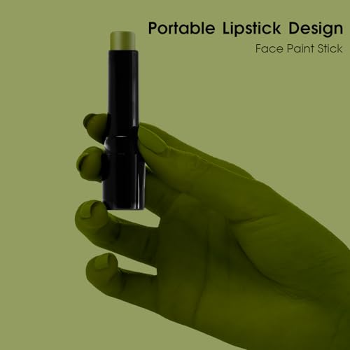 BAD COLOR Ogre Green Face Paint Stick, Matte Eye Black Stick Facepaint for Witch, Zombie, Shrek, Goblin & Monster Looks – Halloween SFX Cosplay Face & Body Paint for Adults - color: 1PCS Ogre Green