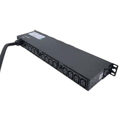 30A Rack PDU, L6-30P Power Distribution Unit with 16 C13 and 4 C19 Outlets, 7200W 1U 19 Inch Horizontal Rack Mount Power Strip with 8 Overload Protection Devices and Steel Housing - color: 16 C13 + 4 C19