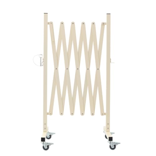 TRUNK Industrial Expandable Metal Barricade, 8 Feet, Milkyellow, Portable Safety Barrier with Casters, Flexible Fence Mobile Barrier Gate, Adjustable Traffic Fence for School,Shopping mall - size: 8 FT Milkyellow-41 in(L-H)