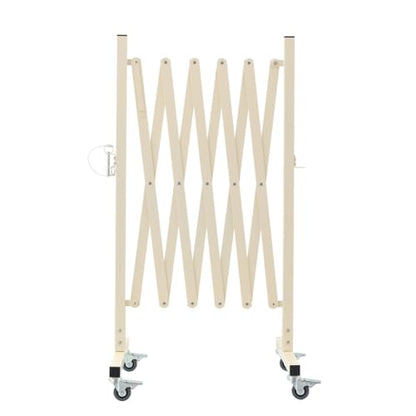 TRUNK Industrial Expandable Metal Barricade, 8 Feet, Milkyellow, Portable Safety Barrier with Casters, Flexible Fence Mobile Barrier Gate, Adjustable Traffic Fence for School,Shopping mall - size: 8 FT Milkyellow-41 in(L-H)
