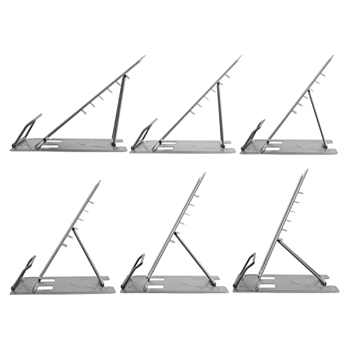 Honagu Metal Desk Book Holder, Hands Free Adjustable Cookbook & Document Holder, Portable Bookstand for Music Books, Textbooks, Recipes, Tablets & iPads (Grey) - color: Grey