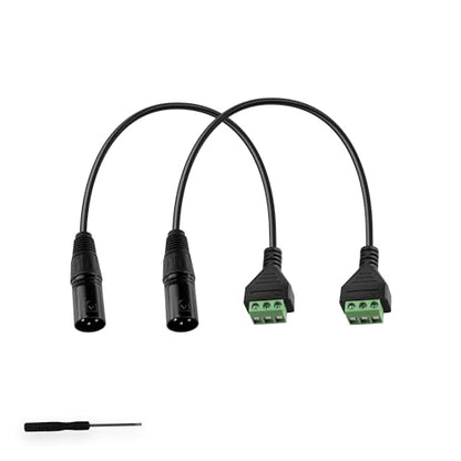 GINTOOYUN XLR Cable 3 Pin XLR Male to 3 Pin Terminal Converter Adapter Cable for Speakers,Microphone,Sound Equipments,Live Performance & Recording(33cm) - style: Male