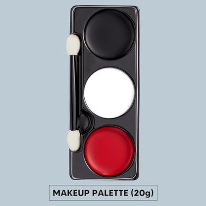 Spooktacular Creations Halloween Makeup Palette 3 Colors Face Body Paint for Adult SFX Zombie Skeleton Cosplay with Painting Brush Cosplay Party Dress Up (7 Oz, White Black Red ) - color: White，black，red