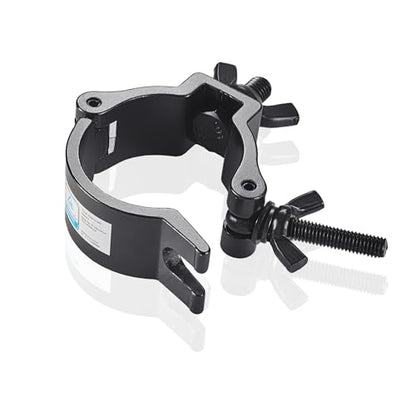 Truss Clamp Black 2 inch, 10PCS Rualin Premium Stage Light Clamps 50mm with TUV Certified, Heavy Duty 100kg 220lb Aluminium Lighting O Clamps, Fit for 48-52mm OD Tube/Pipe