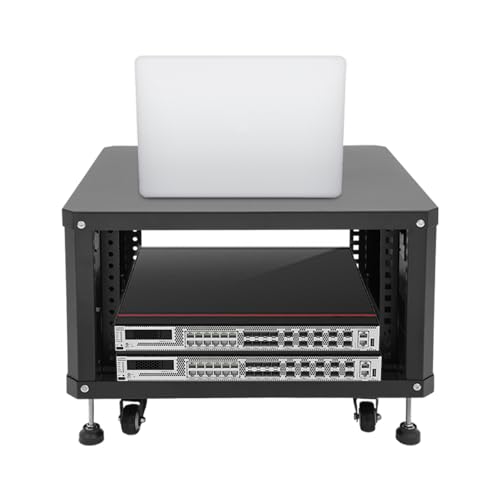 Studio Rack with Wheels Audio Rack with Wheels for Recording Studios Band Rehearsals Home Theaters Office Settings Rolling Studio Rack Case (Black 6U) - color: Black 6u